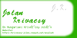 jolan krivacsy business card